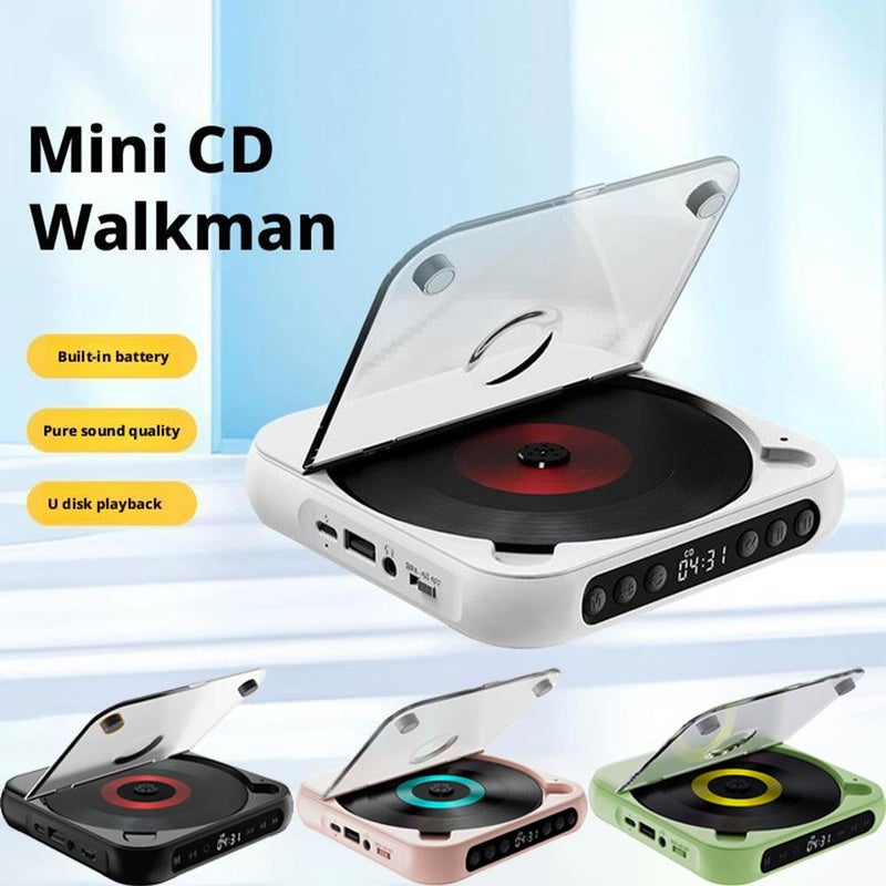 Cd Player Portable, Bluetooth Cd Player, Hi-fi Sound, Rechargeable Wireless Portable Cd Players for Travel Home Car (white) - Image 2